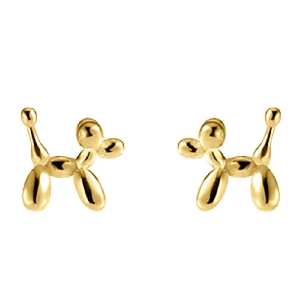 NEW Unisex Gold-Plated S925 Balloon Dog Stud Earrings,‎ 0.7cm